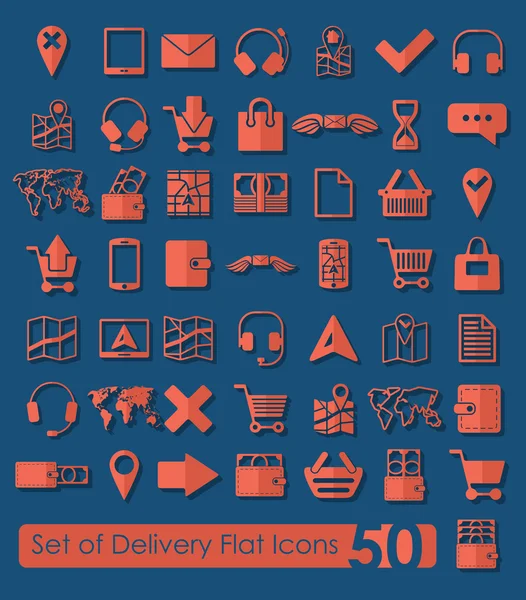 Set van levering pictogrammen — Stockvector