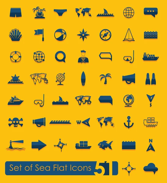 Conjunto de iconos del mar — Vector de stock