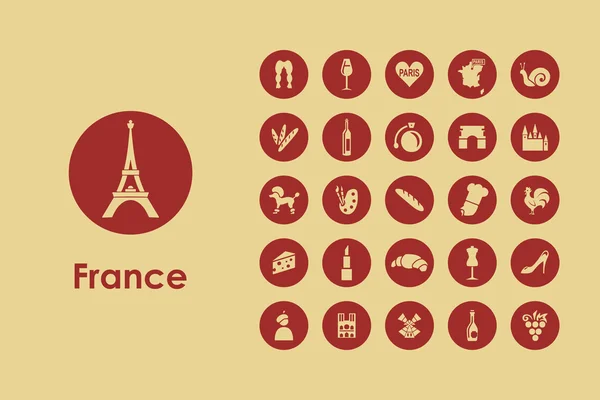 Ensemble d'icônes simples France — Image vectorielle