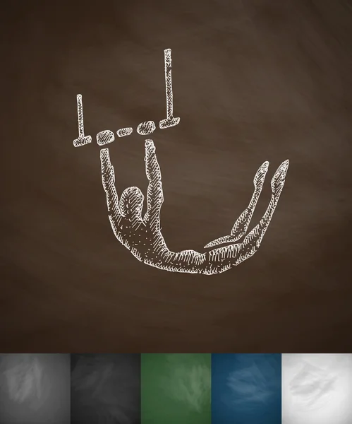 Het pictogram van de hand getekende acrobaat — Stockvector