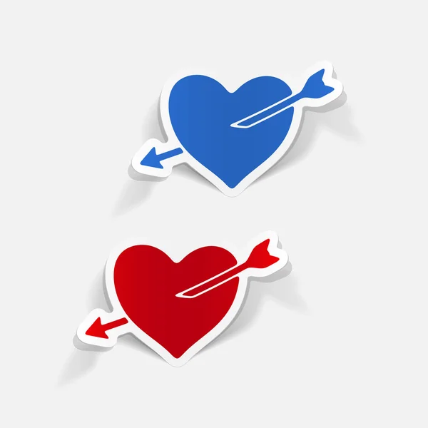 Realistic design element: heart — Stock Vector