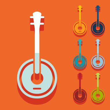 Düz tasarım: banjo simgeler