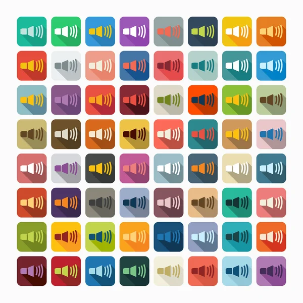 Flat design: sound on icons — Stock Vector