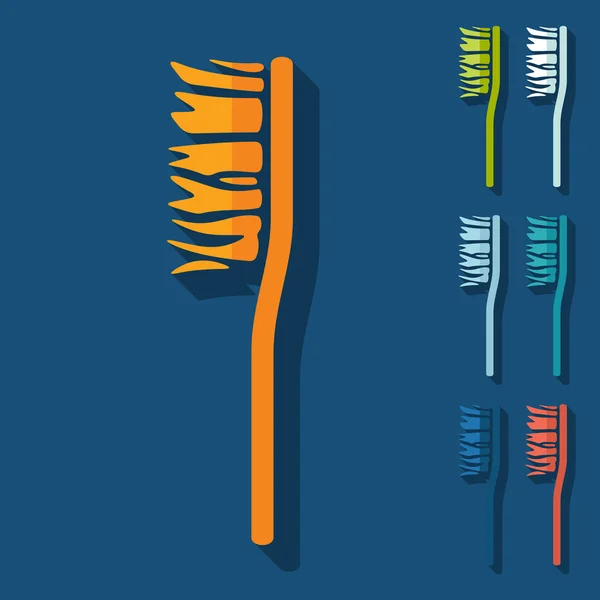 Diseño plano: cepillos de dientes — Vector de stock