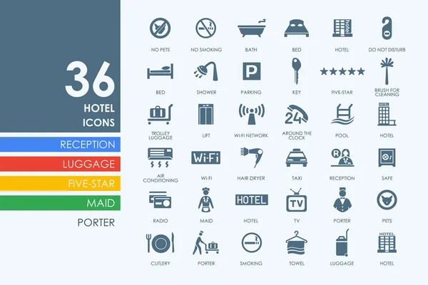 Av hotel ikoner — Stock vektor