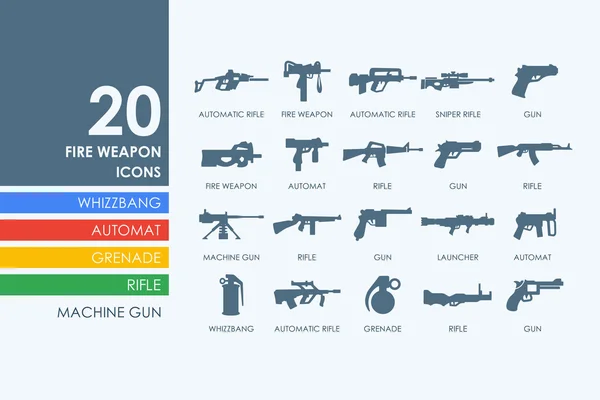 Conjunto de ícones de armas de fogo —  Vetores de Stock