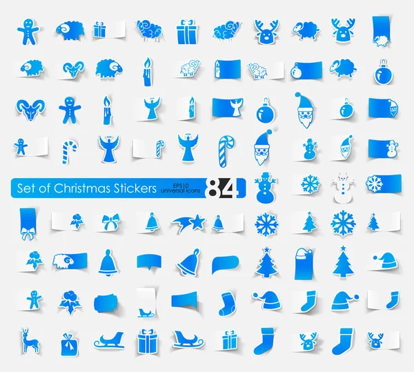 Verzameling van Kerstmis stickers — Stockvector