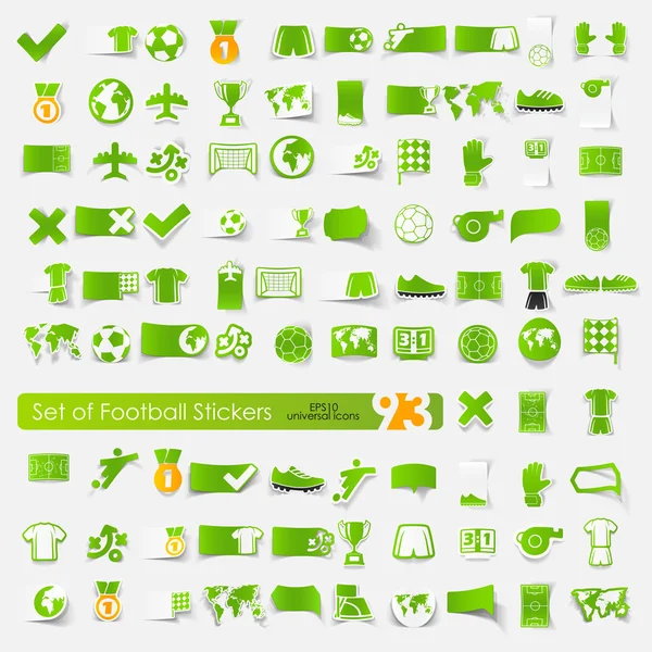 Set of football stickers — Stock Vector