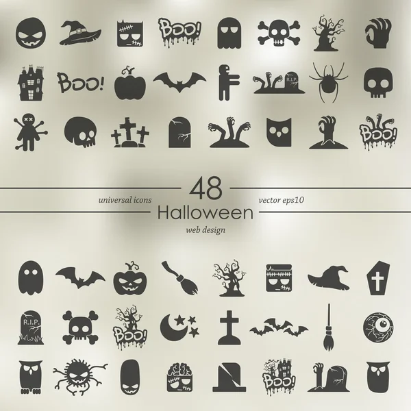 Conjunto de iconos de Halloween — Vector de stock