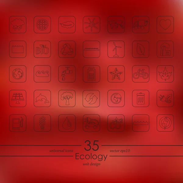 Sæt af økologi ikoner – Stock-vektor