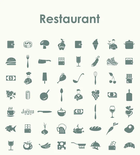 Az étterem egyszerű ikonok — Stock Vector