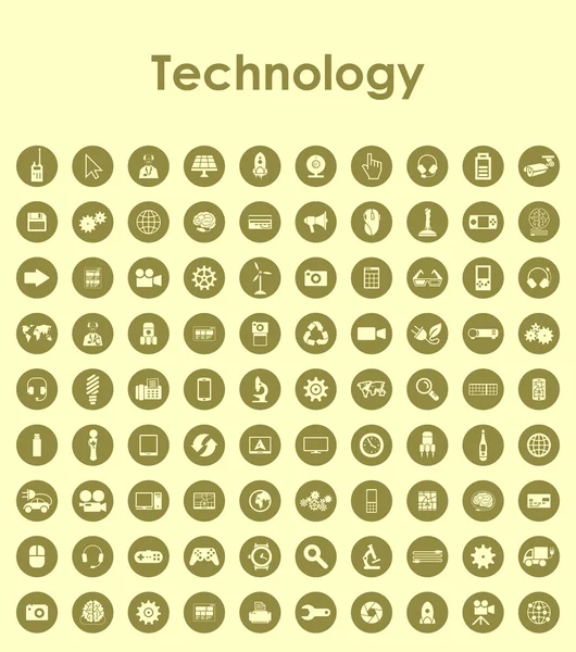 Set di tecnologie icone semplici — Vettoriale Stock