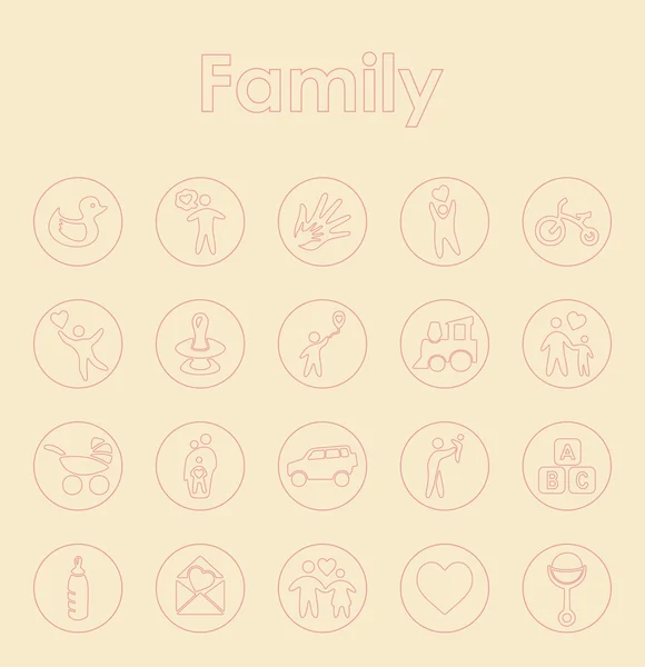 ชุดไอคอนง่ายๆ ของครอบครัว — ภาพเวกเตอร์สต็อก