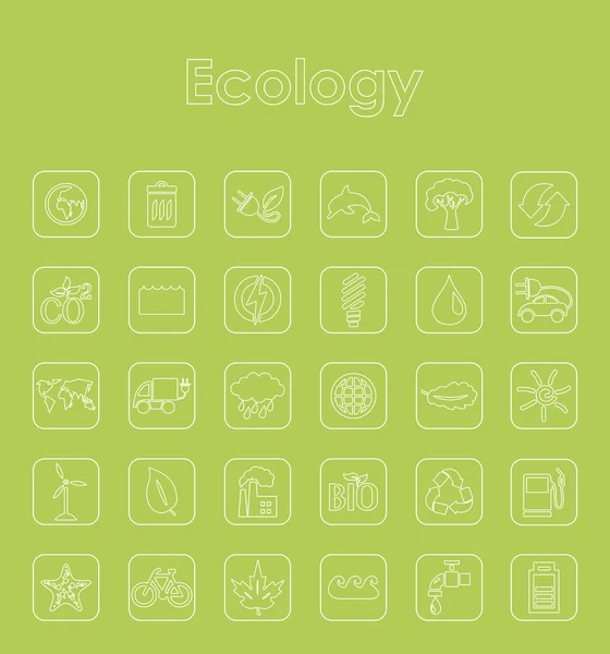 Sada jednoduchých ikon ekologie — Stockový vektor