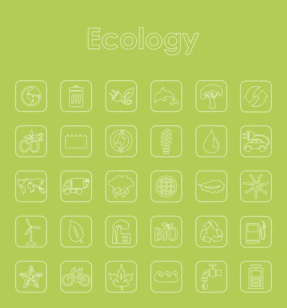 Conjunto de iconos simples de ecología — Archivo Imágenes Vectoriales