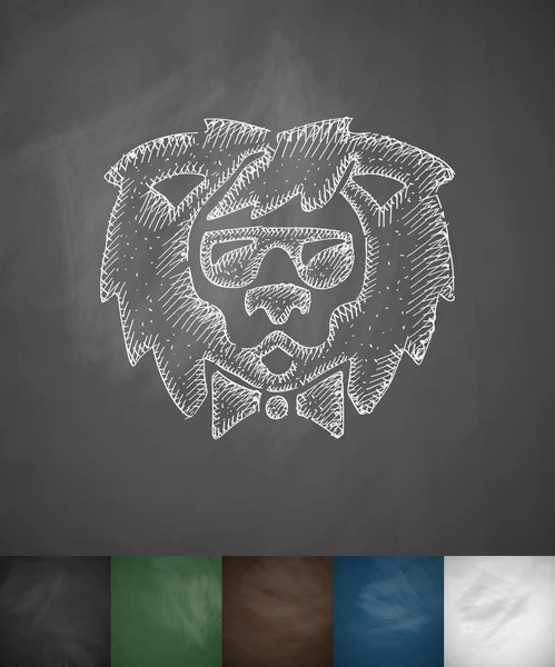 Hipster lion ikonen. — Stock vektor