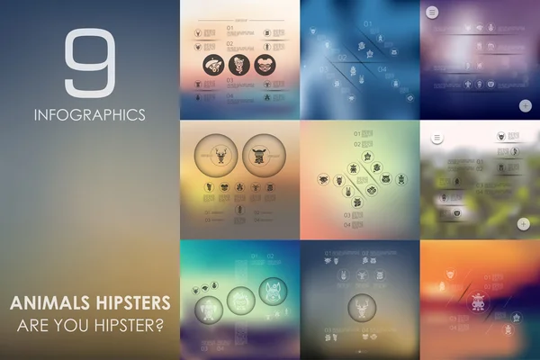 Hayvanlar hipsters Infographic — Stok Vektör