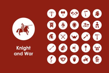 Set of knight and war  icons clipart