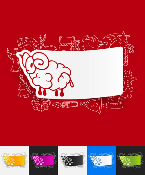 Sheep paper sticker — Stock Vector