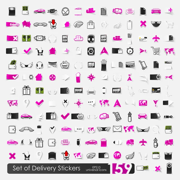 Set levering stickers — Stockvector