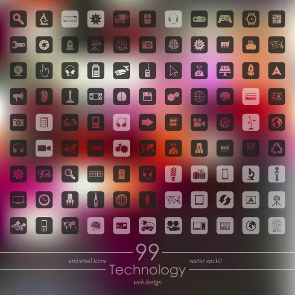 Set ikon Teknologi - Stok Vektor