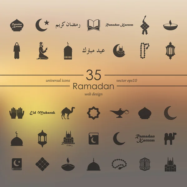 Conjunto de iconos de ramadán — Vector de stock