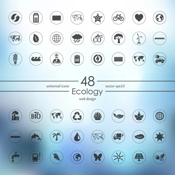 Uppsättning ekologi ikoner — Stock vektor