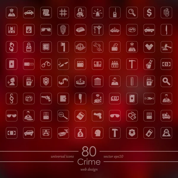 Set of crime icons — Stock Vector