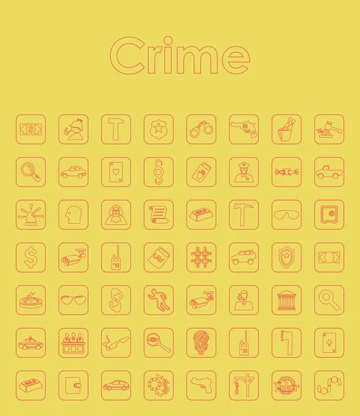 Set of crime  icons — Stock Vector