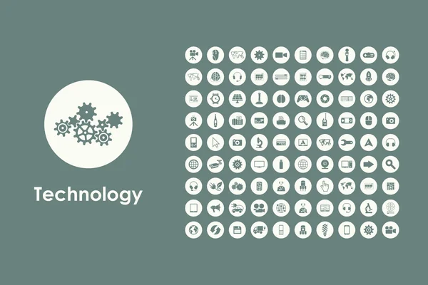 Set van technologie eenvoudig pictogrammen — Stockvector