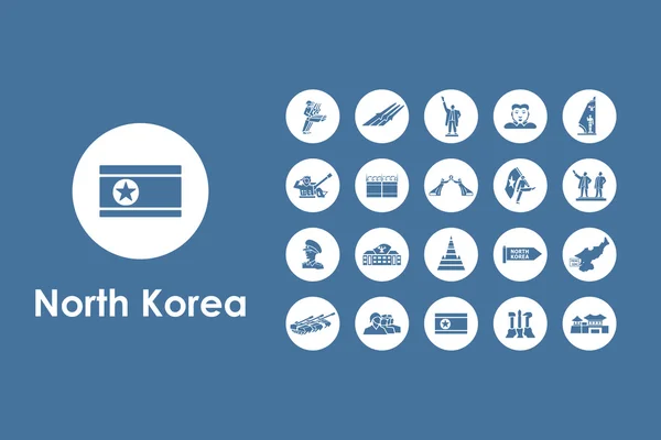 Reihe von einfachen nordkoreanischen Symbolen — Stockvektor