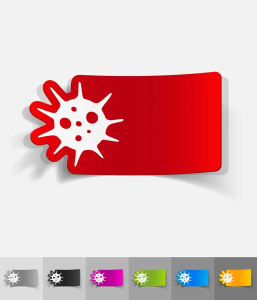 Virus paper sticker — Stock Vector