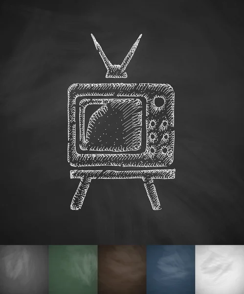 Gepensioneerden kijken Tv pictogram. — Stockvector