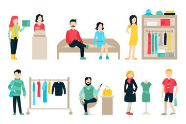 alışveriş ve düz simgeler nakliye