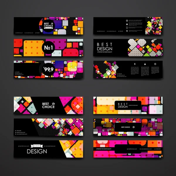 Conjunto de banner de design moderno —  Vetores de Stock