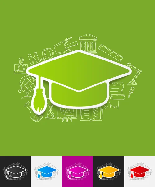 Graduation paper sticker — Stock Vector