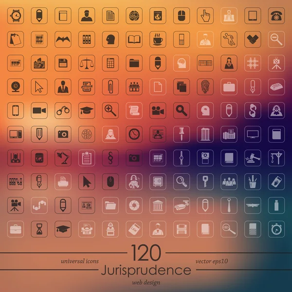 Ensemble d'icônes de jurisprudence — Image vectorielle