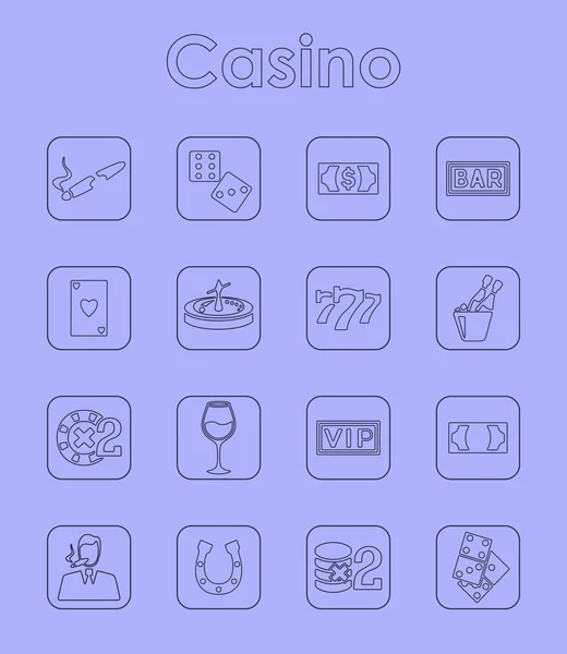 Conjunto de iconos de casino — Vector de stock