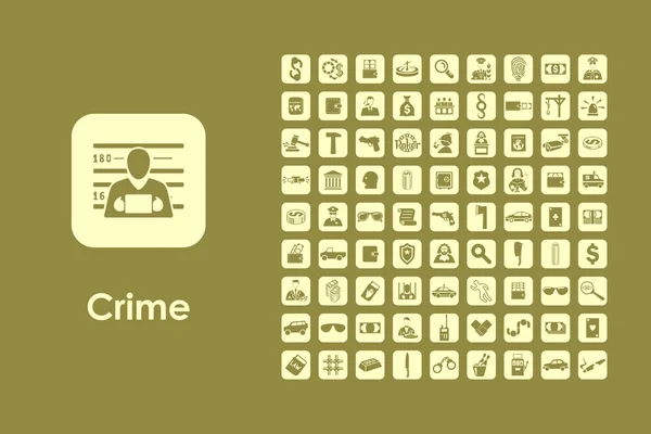 Set of crime simple icons — Stock Vector