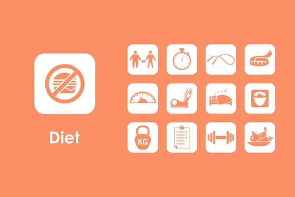 Set of diet simple icons — Stock Vector