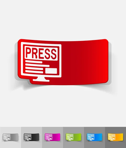 PRESS paper sticker — Stock Vector