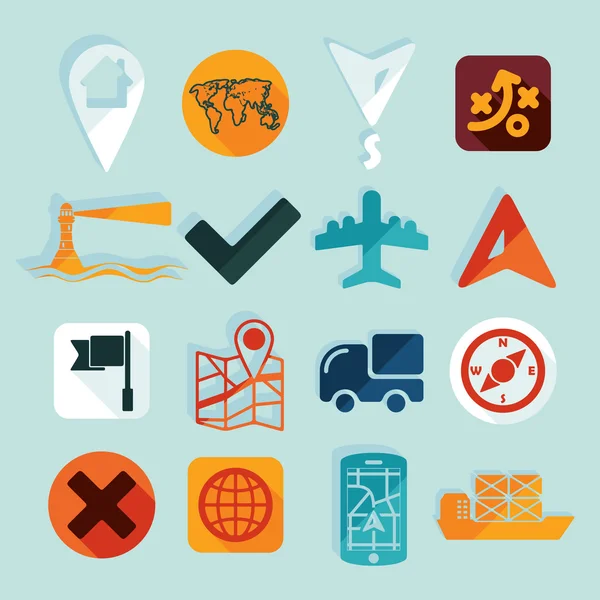 Set of navigation icons — Stock Vector