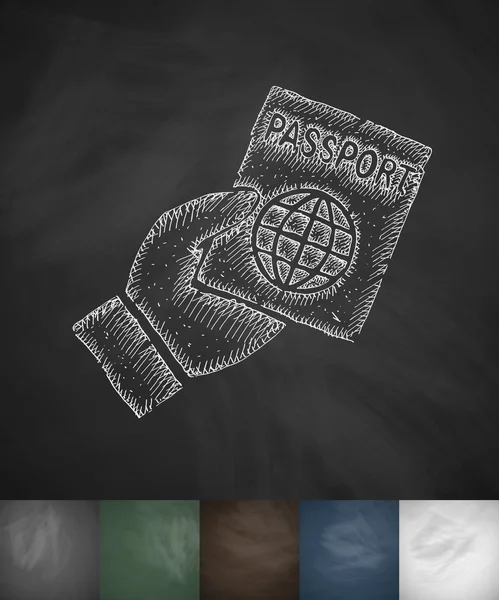 Passport icon. Hand drawn — Stock Vector