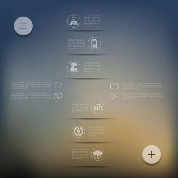 Infografica con sfondo sfocato — Vettoriale Stock