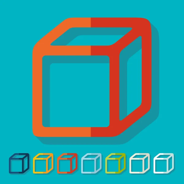 Flat design: cube — Stock Vector