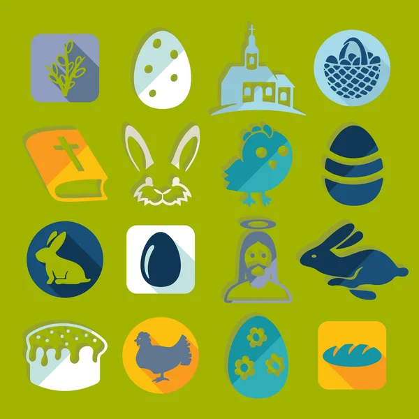 Conjunto de iconos de Pascua — Vector de stock