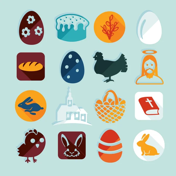 Conjunto de iconos de Pascua — Archivo Imágenes Vectoriales