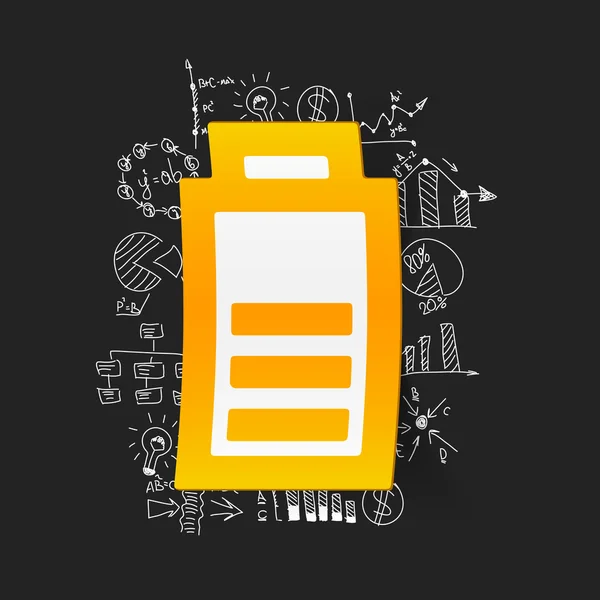 Dessiner des formules d'affaires. charger la batterie — Image vectorielle