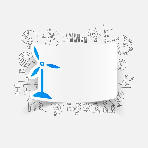 Drawing business formulas. wind turbines — Stock Vector