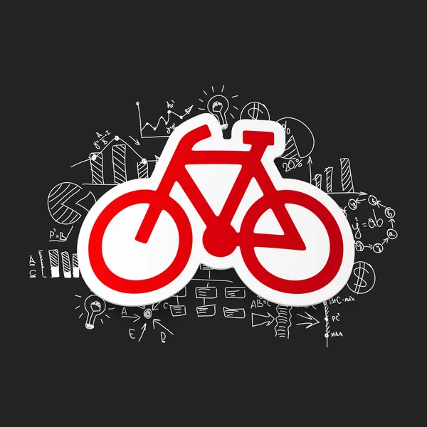 Drawing business formulas. bicycle — Stock Vector